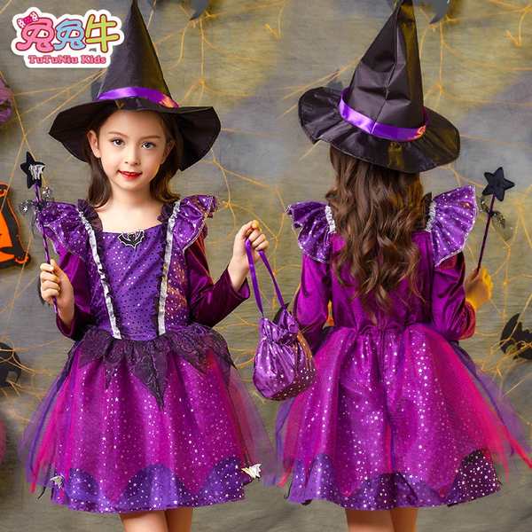 Halloween Children's Costume Girls Princess Dress Witch Costume Little
