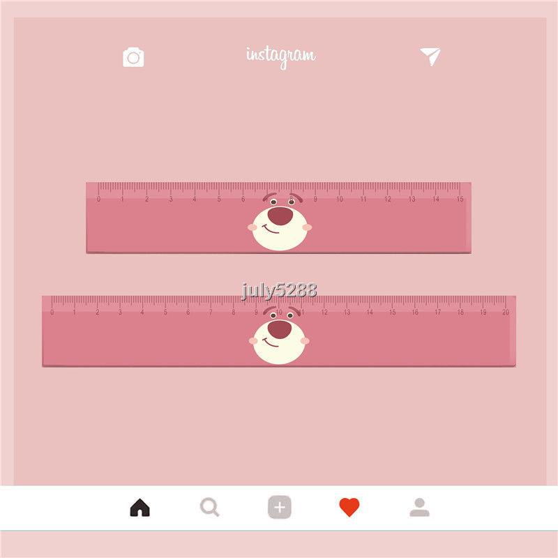Cute Strawberry Bear Ruler Stationery Student Ruler 15cm Handbook Ruler ...