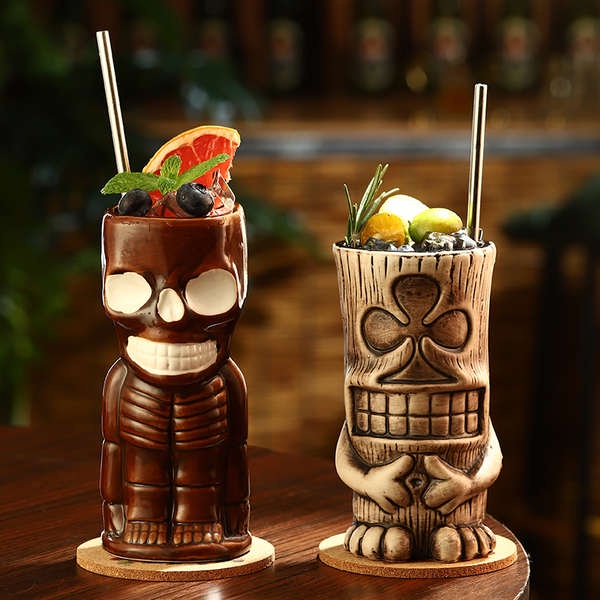 Bar Tiki Cup Ceramic Hawaiian Cocktail Glass Creative Drinking Cup