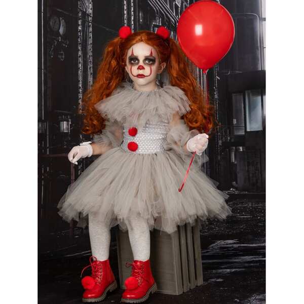 Halloween Girl Princess Dress Clown cosplay Costume Gauze Dress Suit ...