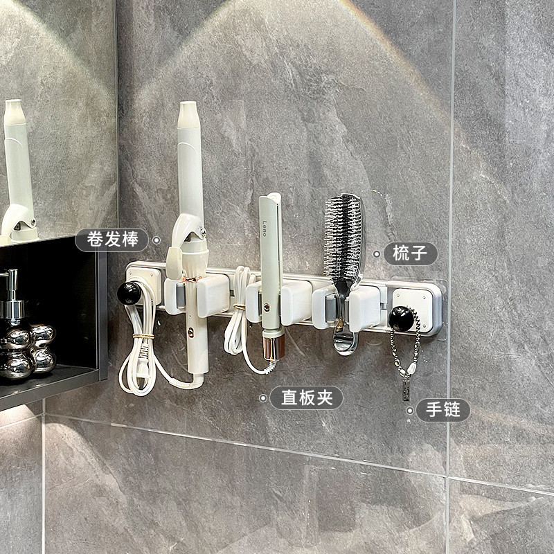 Storage Rack With Ticket Opening Curling Iron Bathroom Wall-Mounted ...