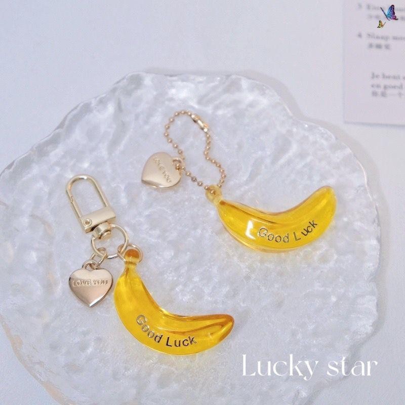 Shopee Preferred Translucent Color Love Banana Keychain Backpack ...