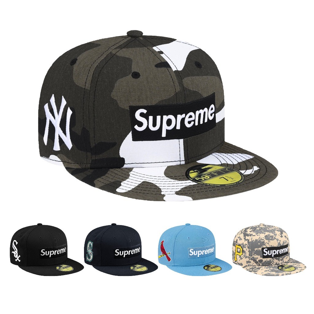 SUPREME X NEW ERA 5950 MLB TEAMS BOX LOGO Yankees White Socks