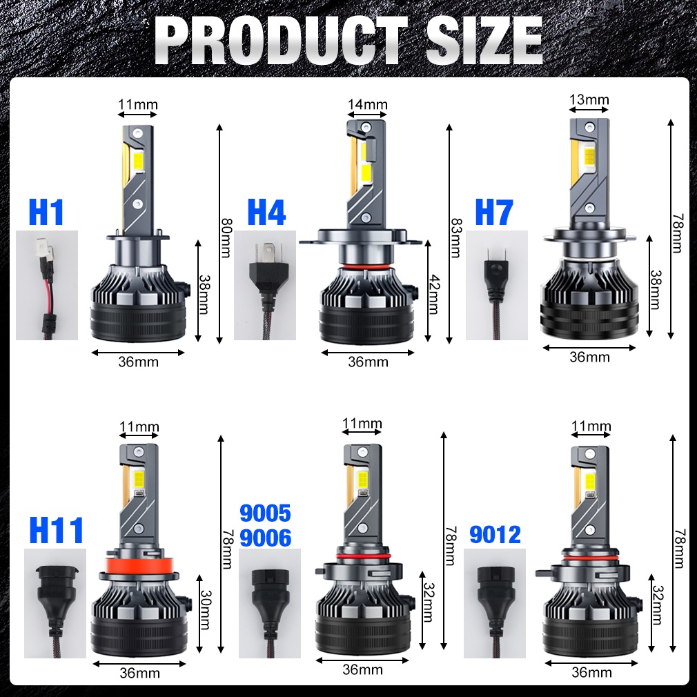 Tuffoo Car Led Headlight Bulb Lm H H H H Hb Hb Hir D H H High