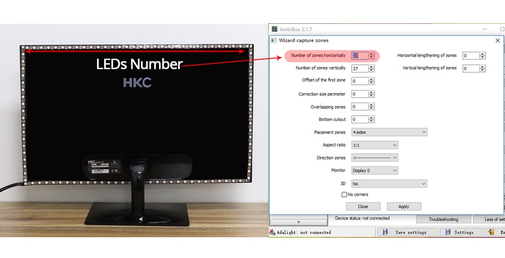DIY Ambient TV PC Dream Screen USB LED Strip HDTV Computer Monitor