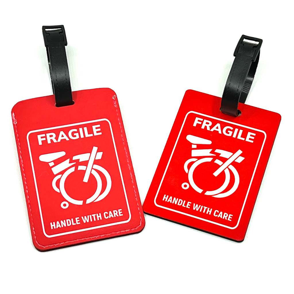Brompton Small Cloth Bicycle Please Put FRAGILE Luggage Tag Luggaeg