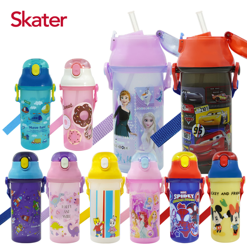 [Skater] Straw Silver Ion Water Bottle 480ml (Disney/Mickey/Qiaohu ...