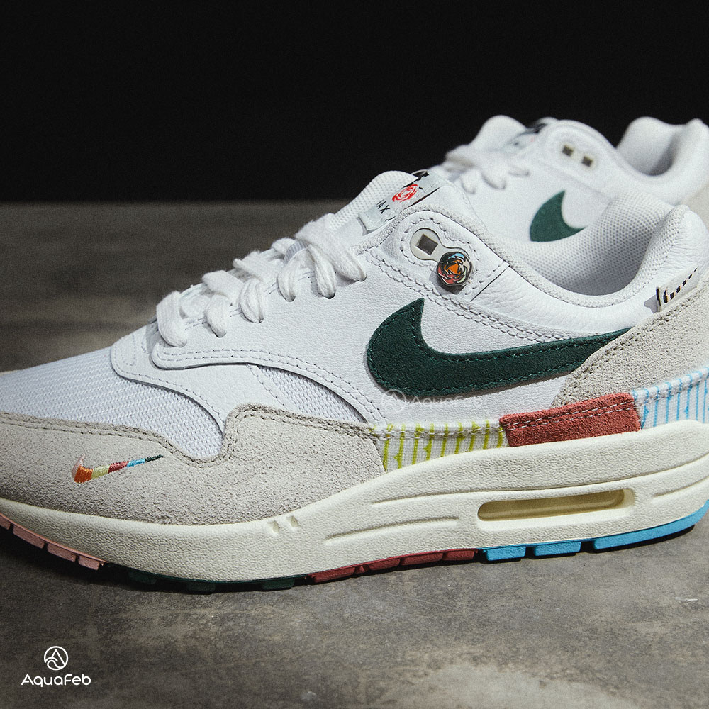 Nike Air Max 1 All Petals United Women Gray White Black Suede Cushion ...