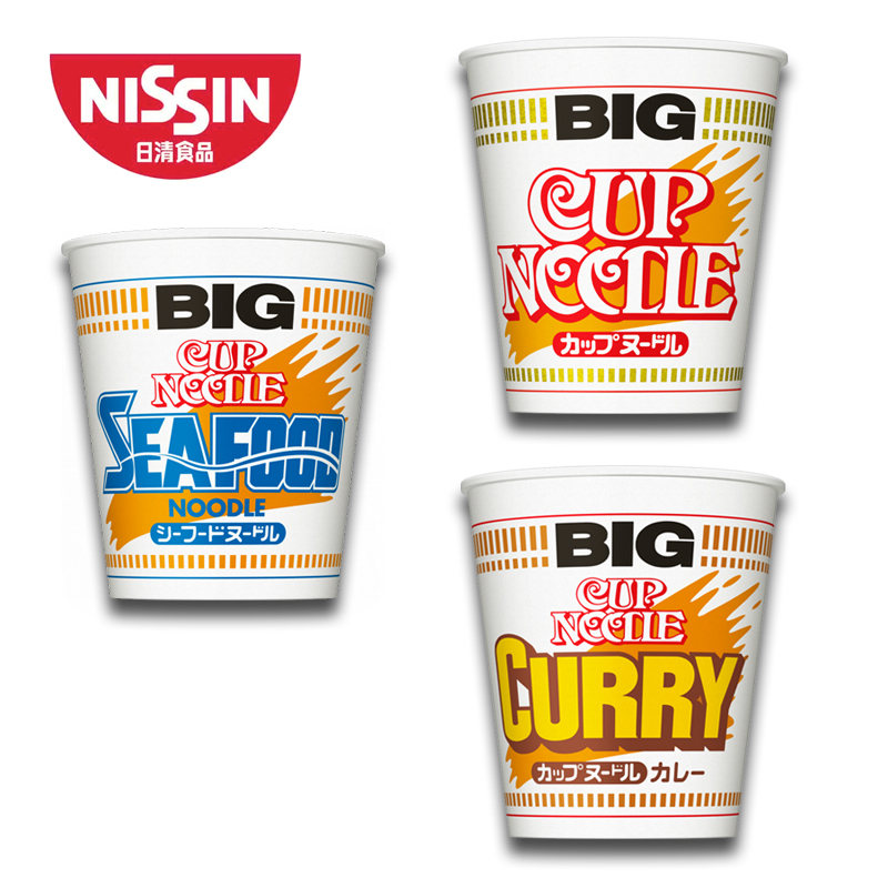 Japan Nissin CUP Noodles NOODLE BIG Soy Sauce Curry Seafood Instant