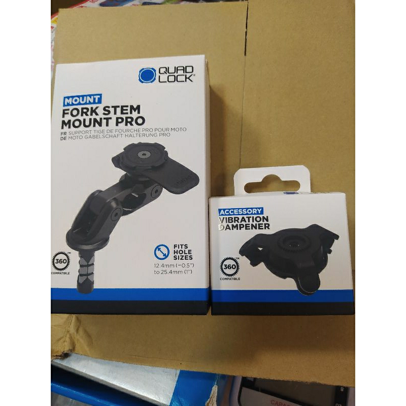 Motorcycle Phone Mount Quad Lock Motorcycle Fork Stem Mount Pro + Vibration Dampener Iphone 12 Pro
