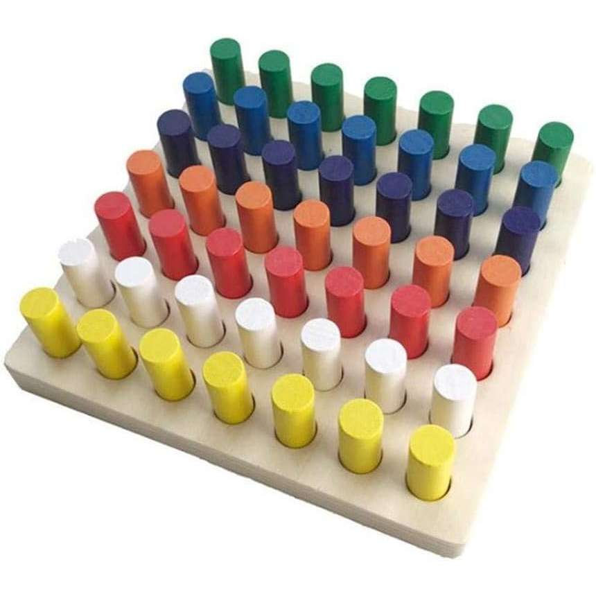 Wooden Cylindrical Socket Building Block Stick | Grip Training Color ...