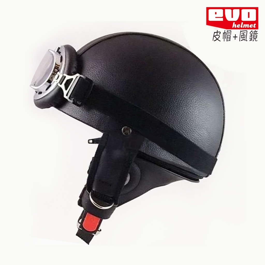 EVO Leather Cap With Goggles Flying Texture Retro Time With Buckle