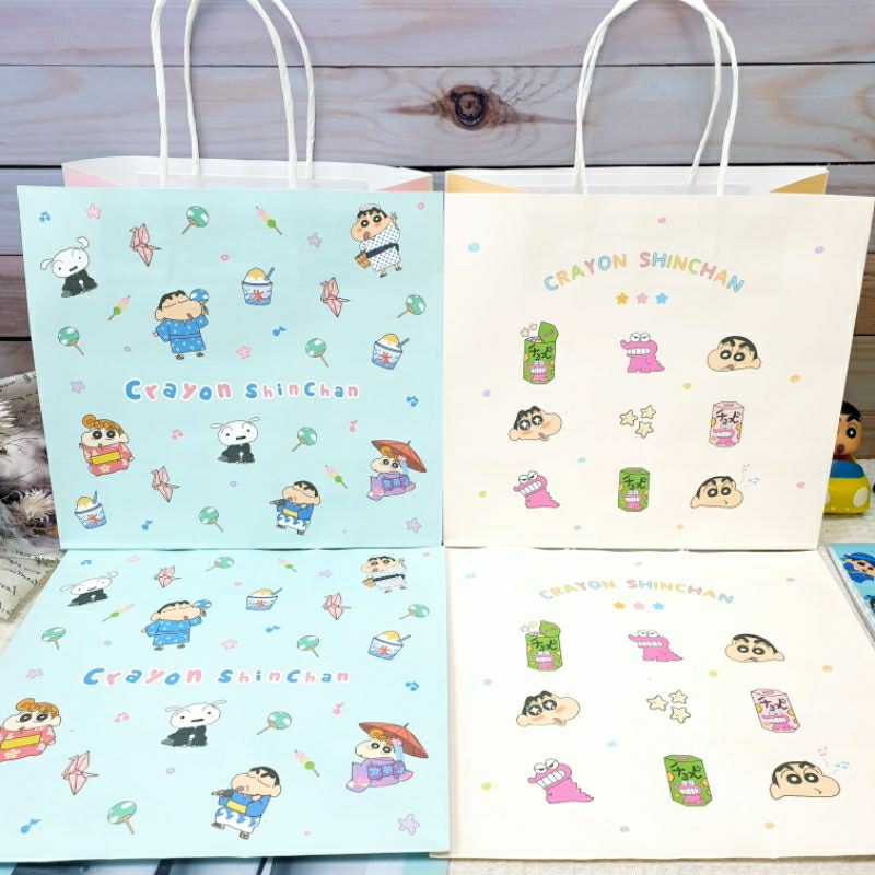 Crayon Shin-Chan 2-Piece Portable Paper Bag Rattan Tote Chocolate Light ...