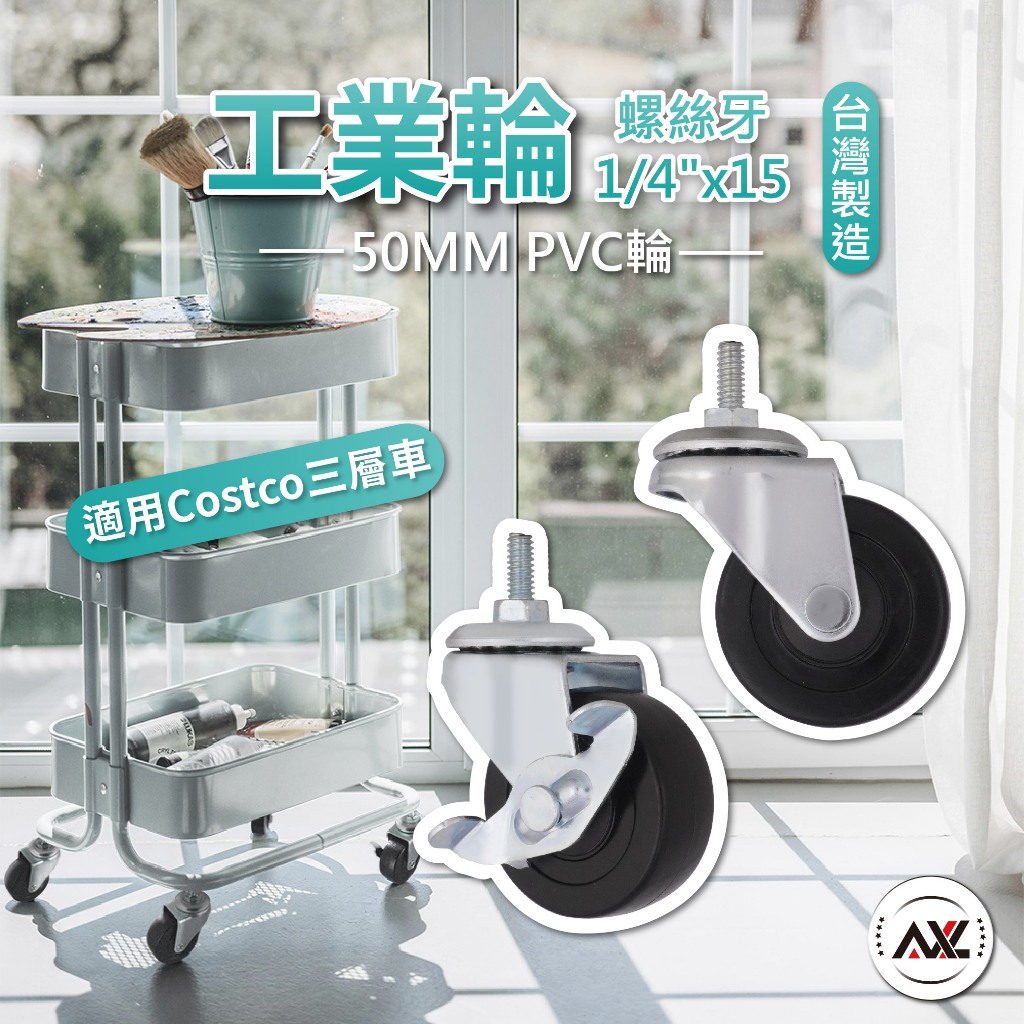 2-Point Thread (1/4 Inch) Screw Top Core Caster, 2 Inch PVC Silent ...