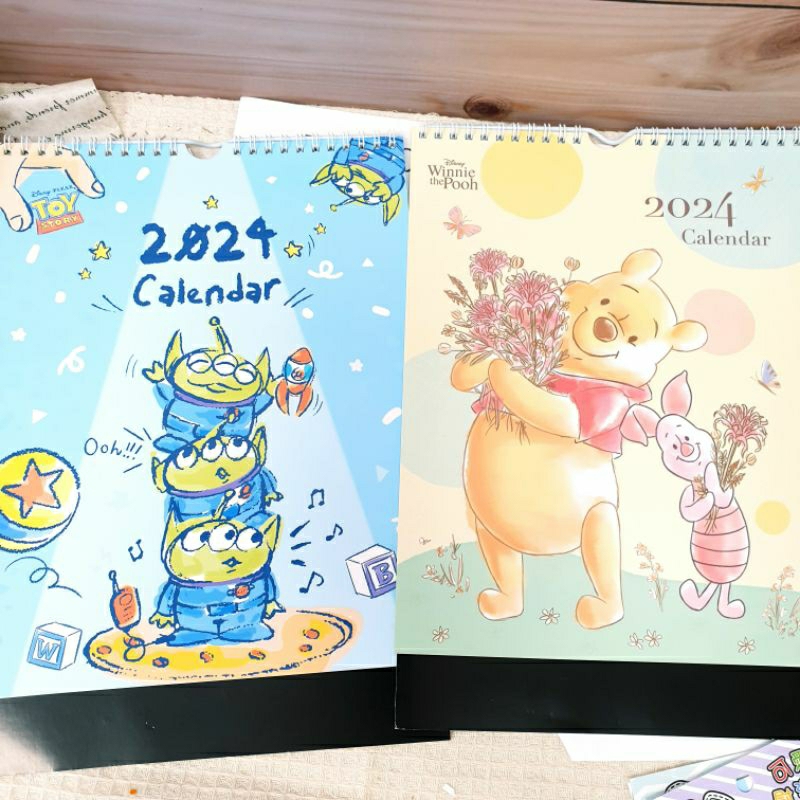 2024 Disney Wall Calendar Pooh A4 Three-Eyed Monster Toy Story Month