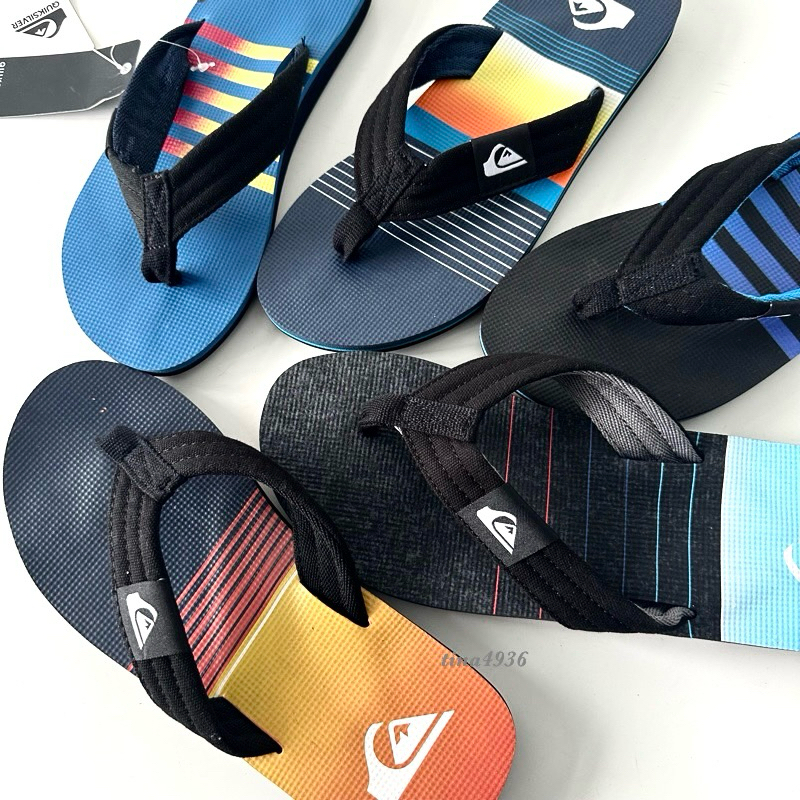 QUIKSILVER Australian Slippers Boys Beach US8 (MOLOKAI LAYBACK Flip ...