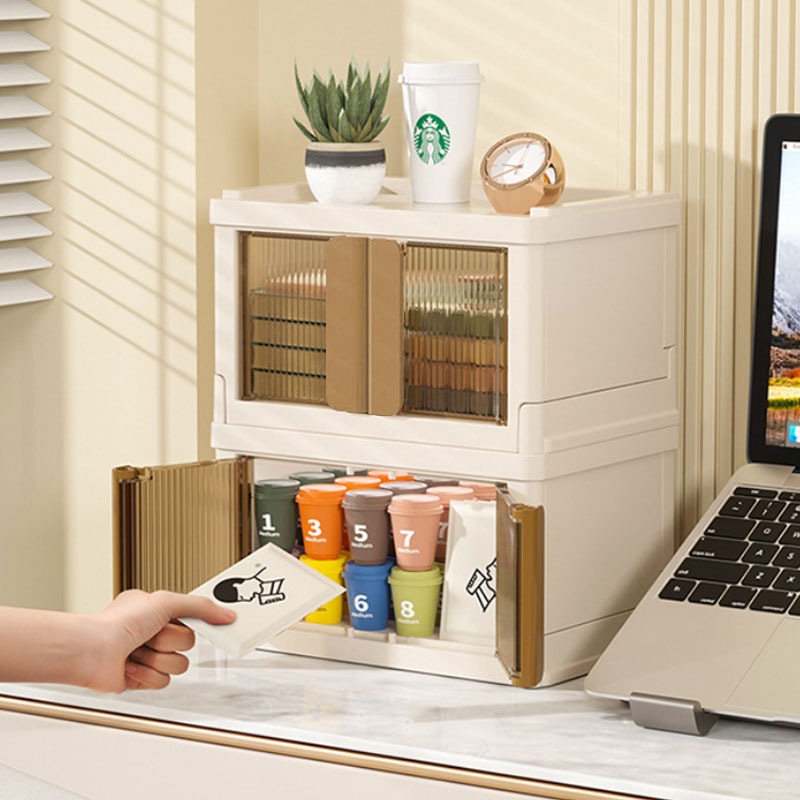Double Door Mini Box Stackable Office Plastic Storage Stationery Desk ...