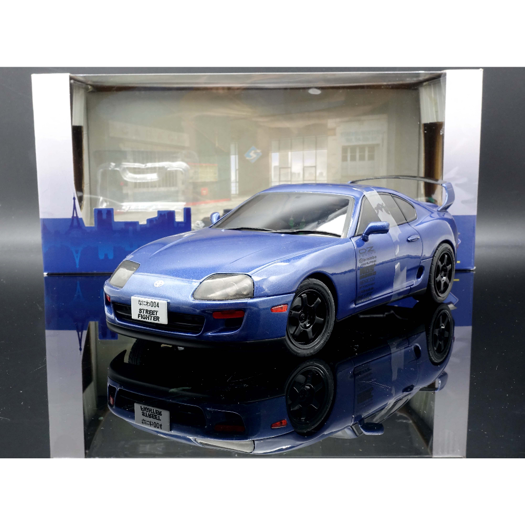 Toyota Supra Mk4 A80 Street Fighter Blue Solido 1/18