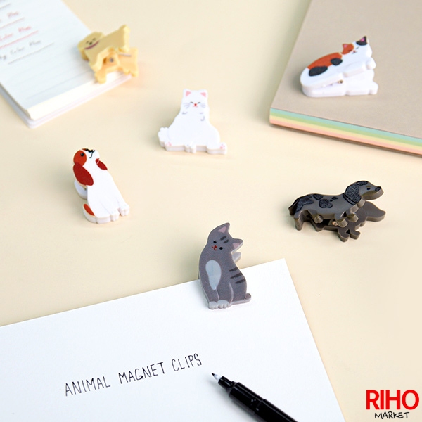 Korea Daiso Cute Animal Style Clip 3pcs Refrigerator Note Paper