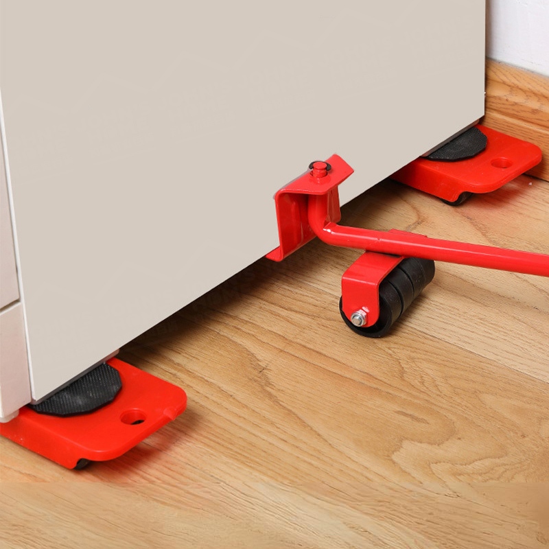 Pulley Heavy Object Moving Device 4 Wheels 1 Rocker 150KG Bearing ...
