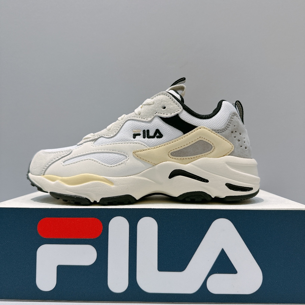 FILA RAY TRACER Men Women Shoes Unisex White Light Yellow Blue Color Matching Thick Soled Classic Dad Casual Sports 4 C606Y 165 Shopee Malaysia
