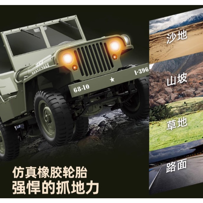 JJRC 1: 10 Willys Jeep C8815 Remote Control Simulation Climbing Off ...