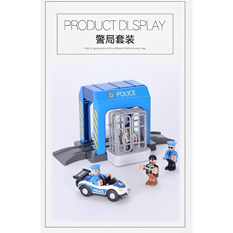 Simulation Police Station Set Compatible With ikea Track Wooden Train ...