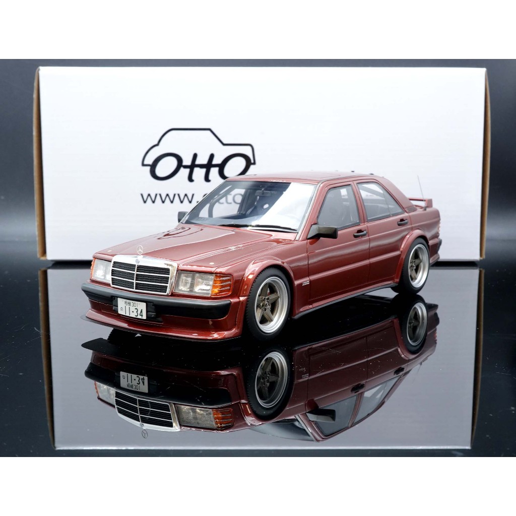 Miniature Mercedes 190E 2.5-16 Rauh-Welt Almandine Red 1/18 - Otto Mobile, Neuve