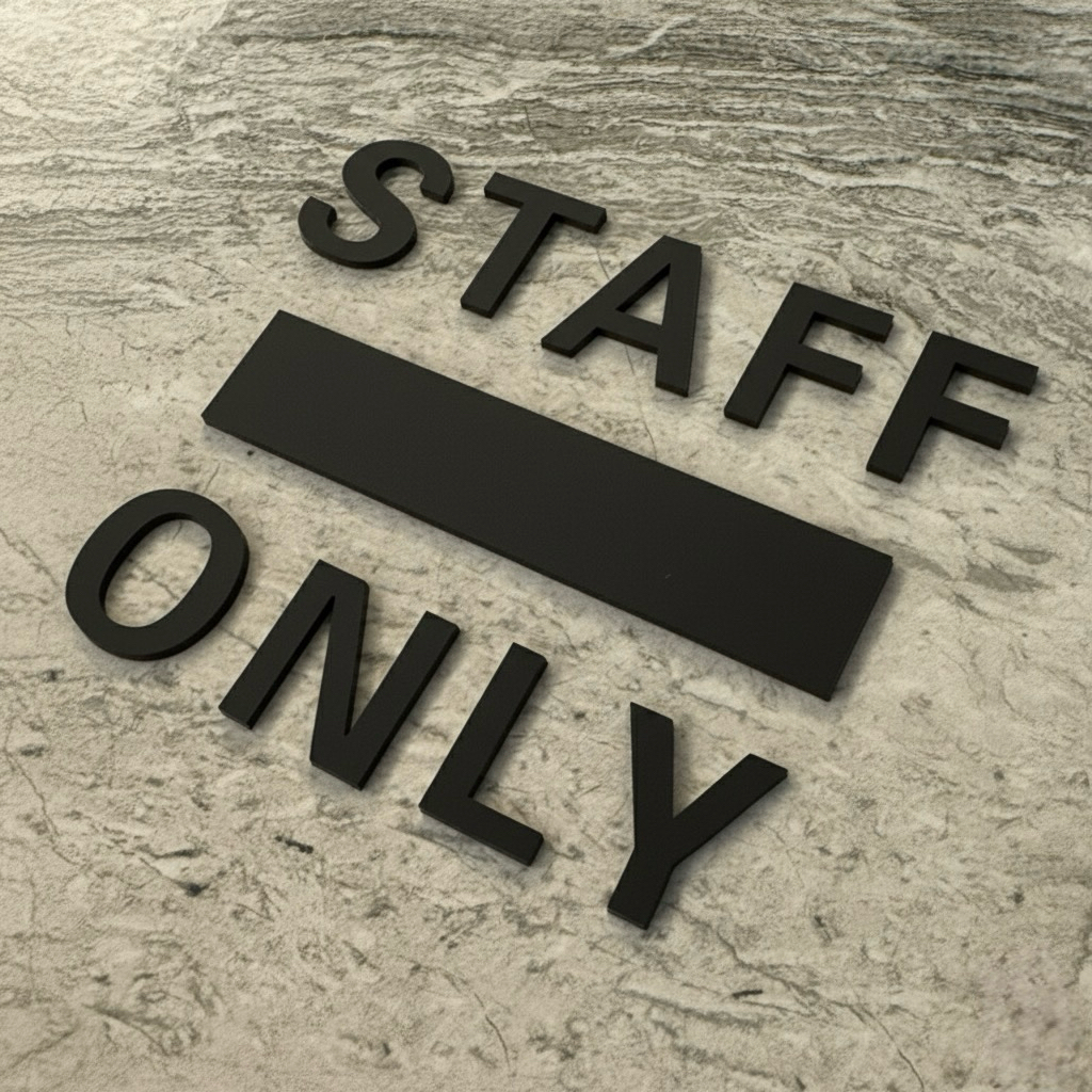 Simple Design STAFF Dedicated ONLY Signboard No Entry Welcome Sign ...