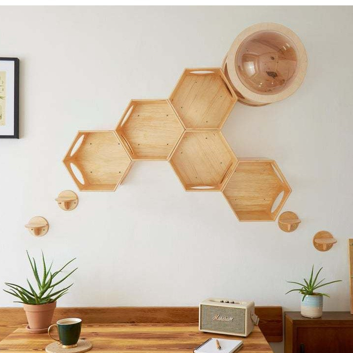 Taoli Easy Installation diy Wall-Mounted cat Jumping Platform Round ...