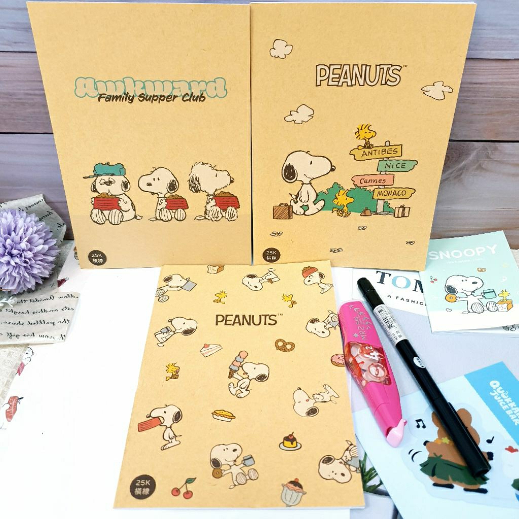 Snoopy 25k Horizontal Notebook Fixed Page Notes Notepad Confused Tucker ...