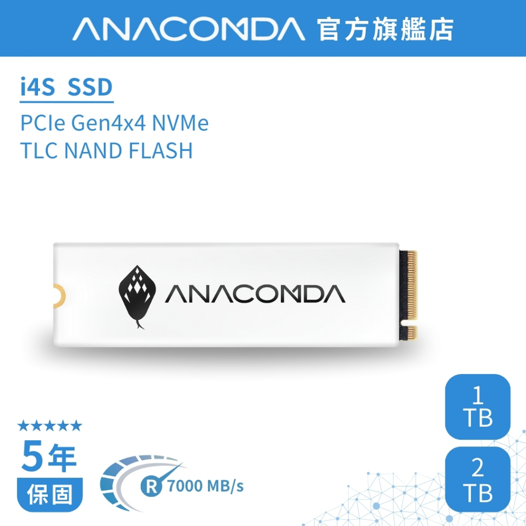 ANACOMDA Python I4S 1TB 2TB PCIe Gen4x4 NVMe M.2 SSD Solid State Drive ...