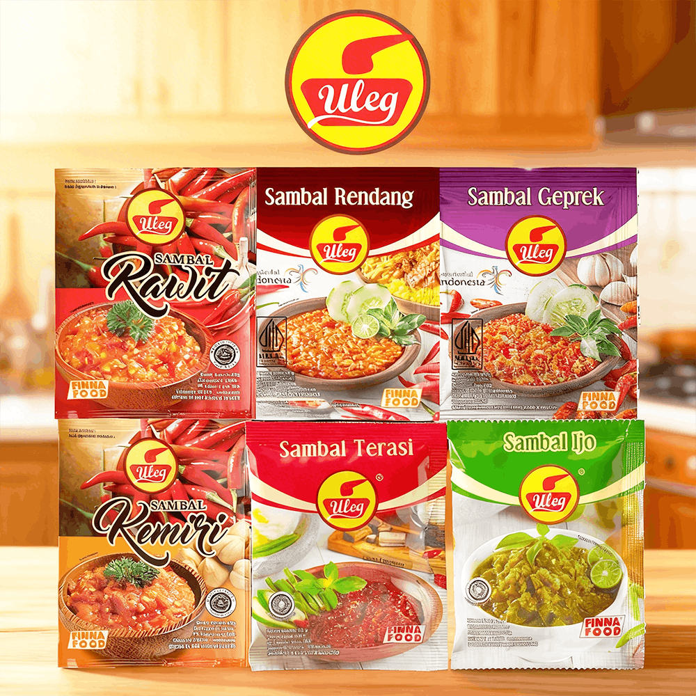 Indonesia FINNA SAMBAL TERASI IJO ULEG TERI RAWIT Shrimp Paste