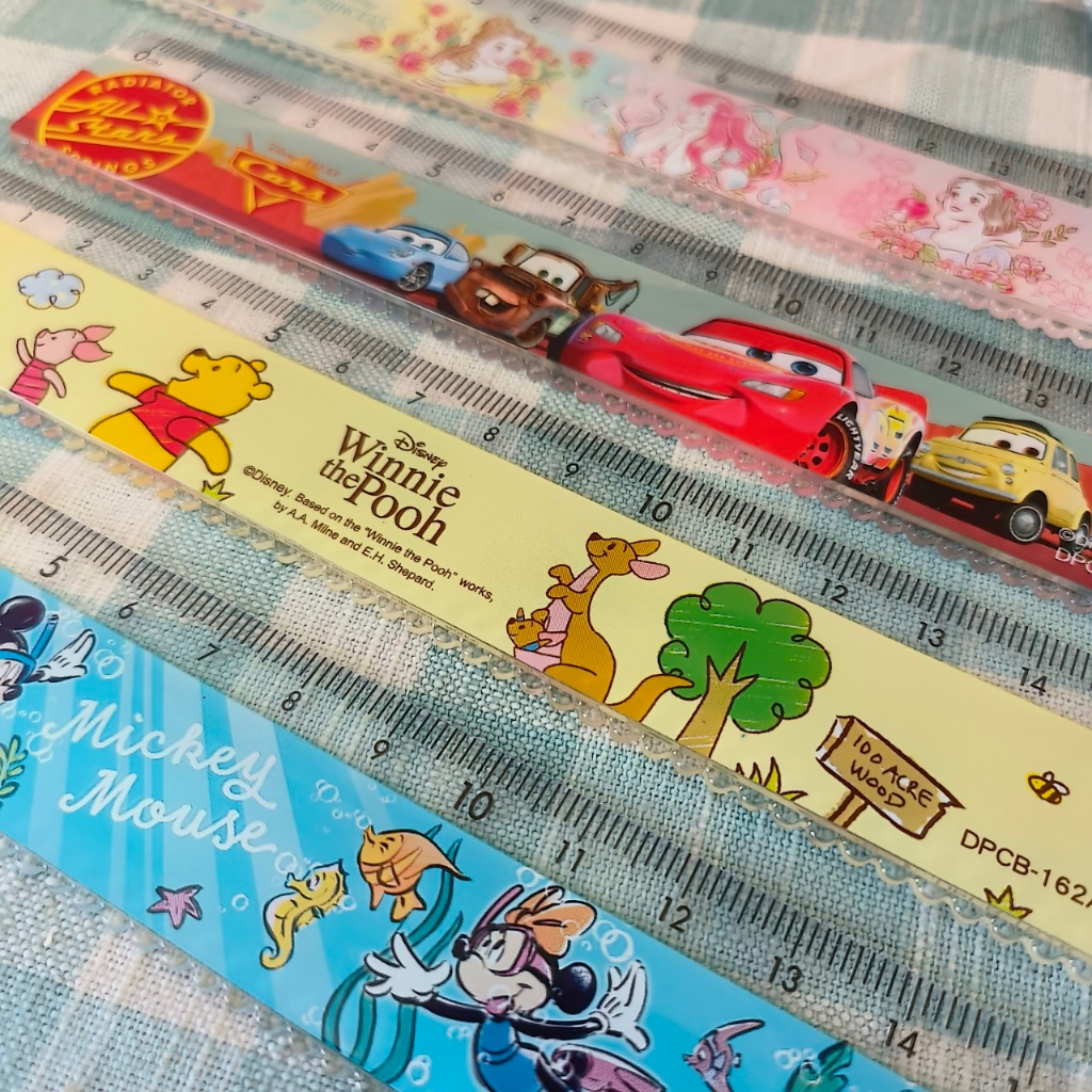 Disney 15cm Groove Ruler Stationery Made In Taiwan Cartoon Mickey Pooh ...