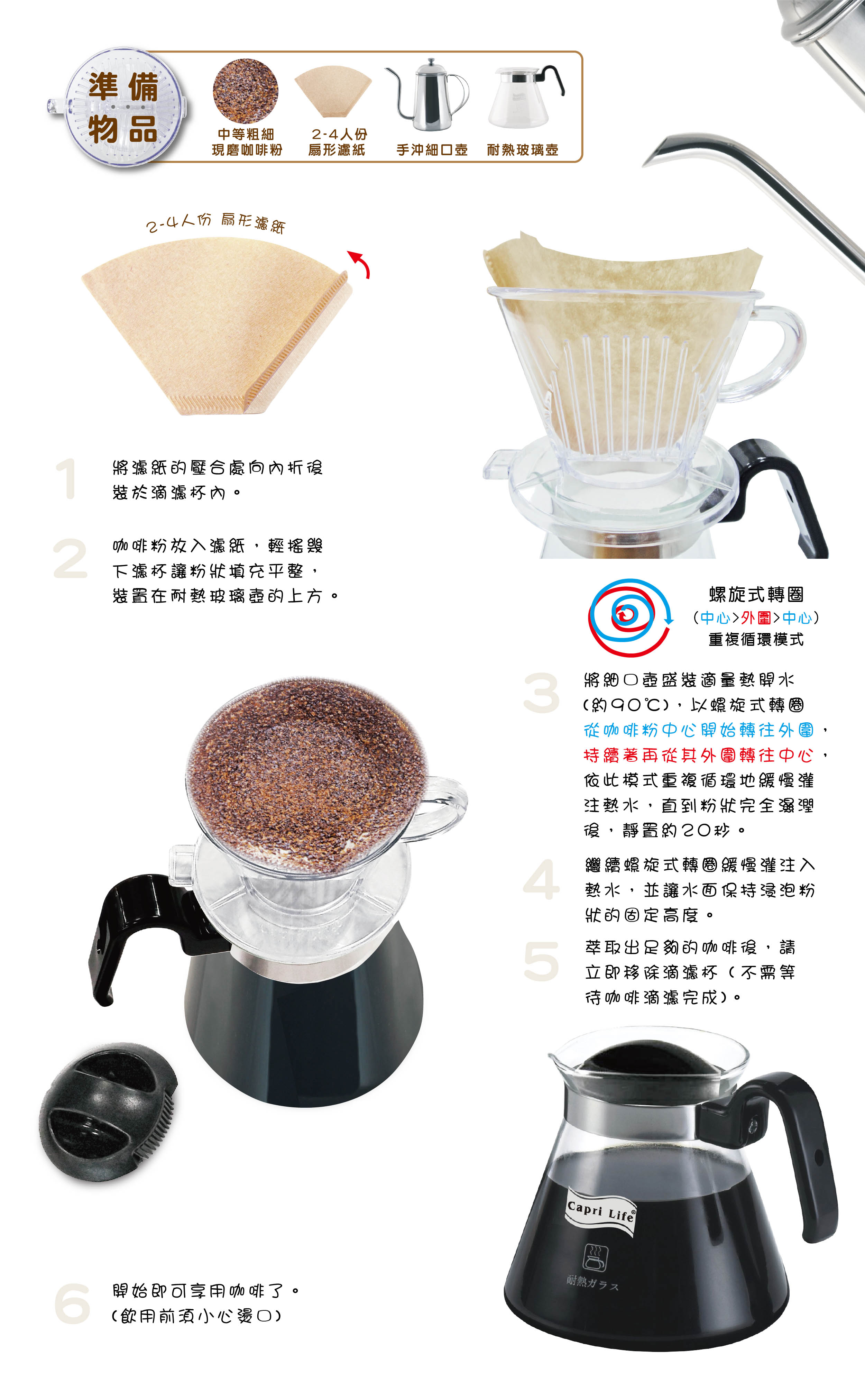 YUKAWA YUKAWA] HandBrewed Coffee Maker Set (Including 700ml SlimMouth