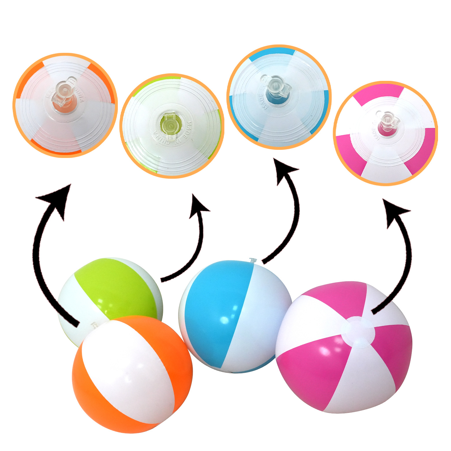 Inflatable Beach Ball Rainbow Playing Water Interactive Toy Racket ...