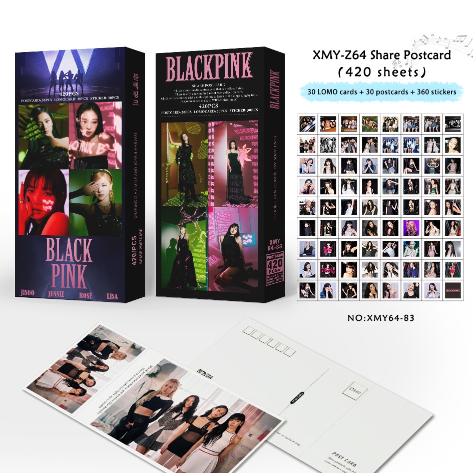 Blackpink Album Born Pink Postcards(30pcs) + Photocards(30pcs ...