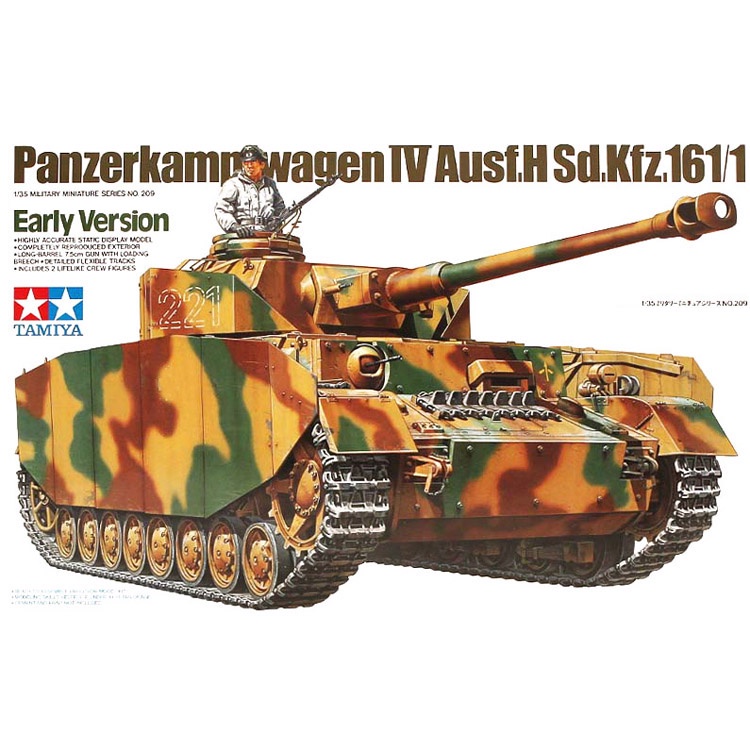 Tamiya 35209 1/35 Model Tank Kit WWII German Panzer IV Ausf.H Sd.Kfz