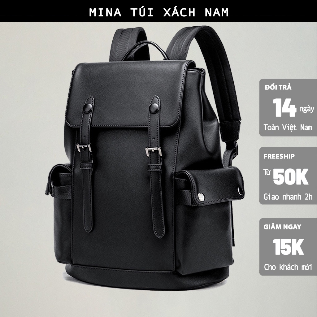 Genuine fat leather men's backpack to hold a4 laptop bag to wear to ...