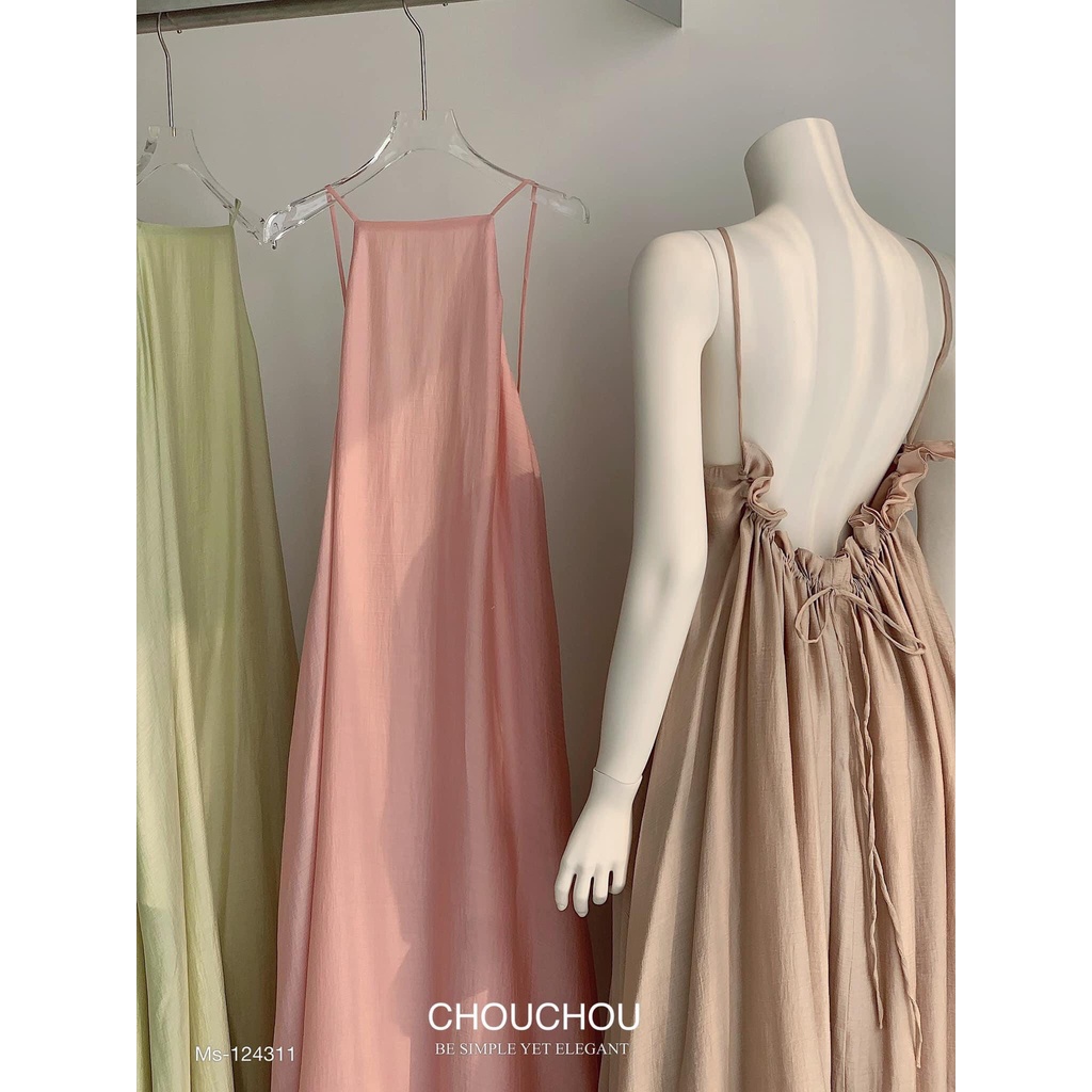 2-String Backless Maxi Camisole Dress with Drawstring | Shopee Malaysia