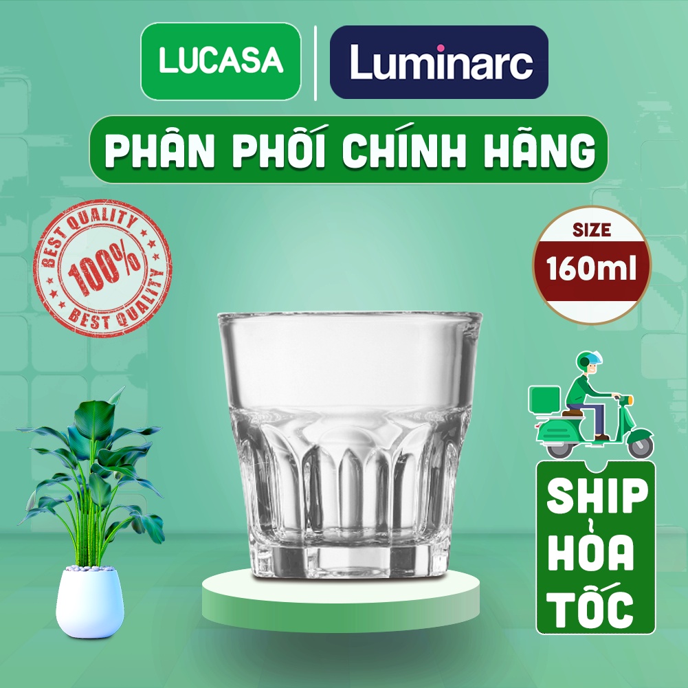 Set of 6 Luminarc Cloudy Glass Cups 160ml Low Type BOL5358 Genuine