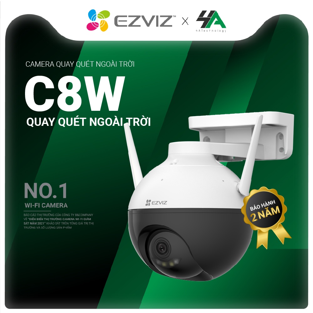 Ezviz C8W 4MP Outdoor wifi Camera Rotates 360, 2-Way Conversation ...