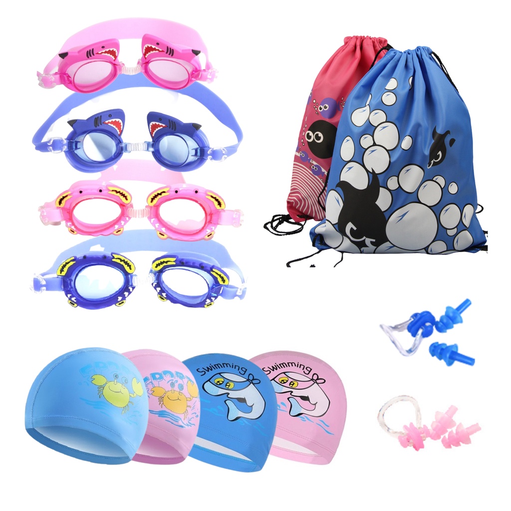 Set 4 Swim Accessories For Children 310 Years Old Swim Cap, Swim