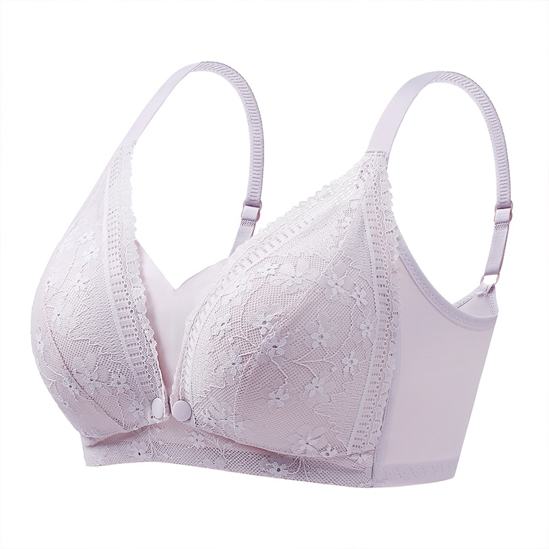 2023 New Maternity bra Breastfeeding Lace Front Buckle Wireless Gather ...