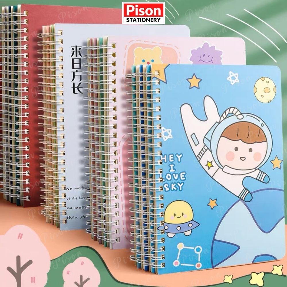 XO Spring notebook Cartoon with horizontal lines in many Pison patterns ...