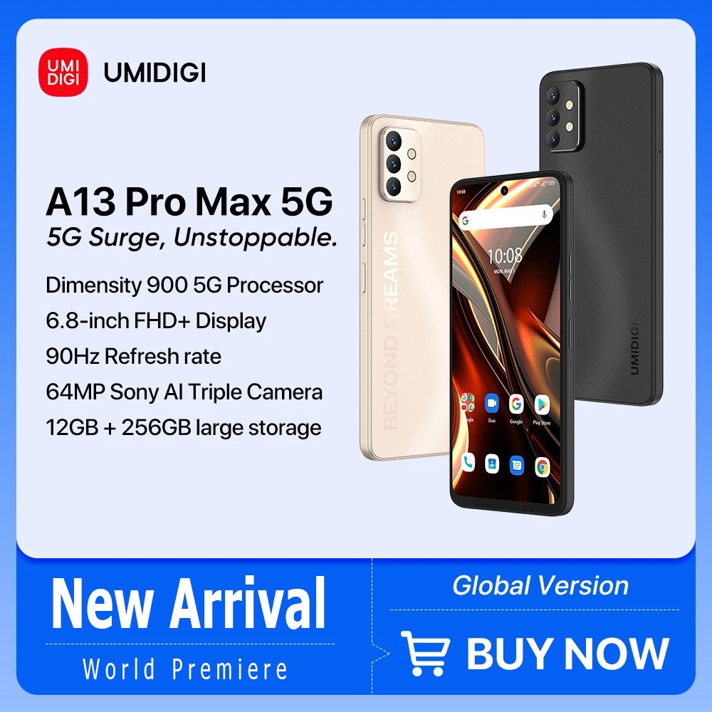UMIDIGI A13 Pro Max 5G Smartphone 12GB RAM +256GB ROM Dimensity