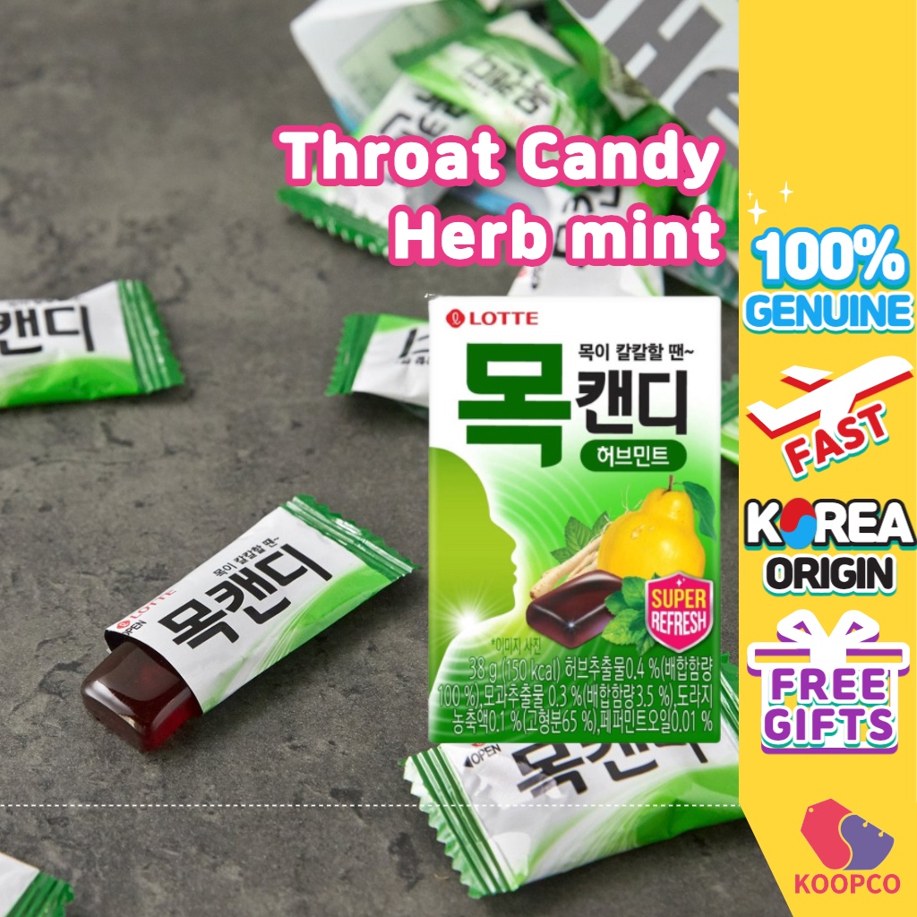 [LOTTE] Throat Candy / Herb mint Sweets / 38g / Korean sweets Shopee