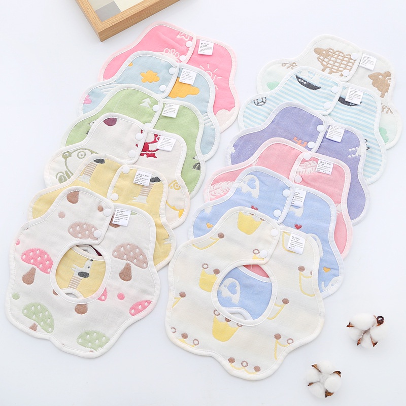 Baby Bucket Bibs For Baby Essence Store 6 Layers Natural Cotton Woven 2 ...