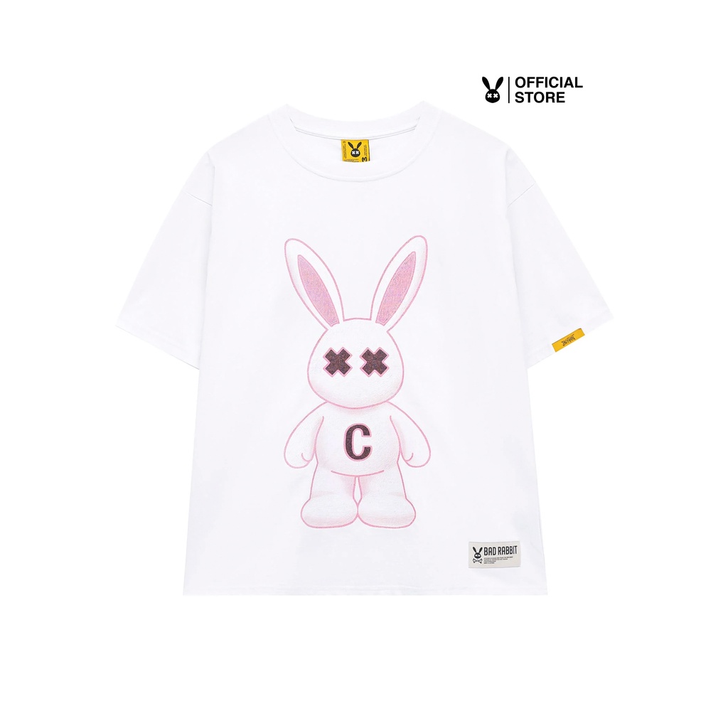 Unisex Bad RABBIT WHITE FLUFFY RABBIT TEE 100% Cotton - Genuine Local ...