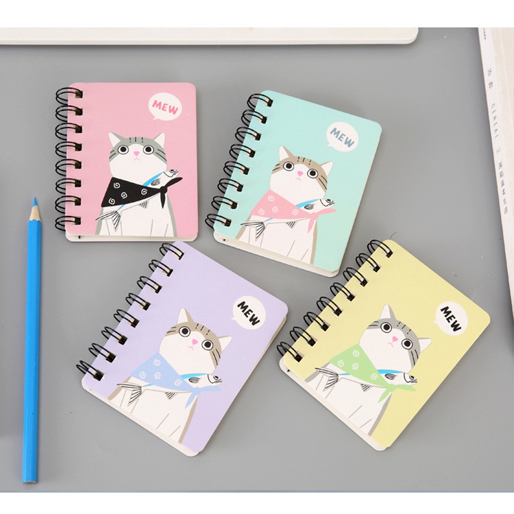 XO Cute Cat Handbook, Cute Mini Spring Recording Notebook, Small ...